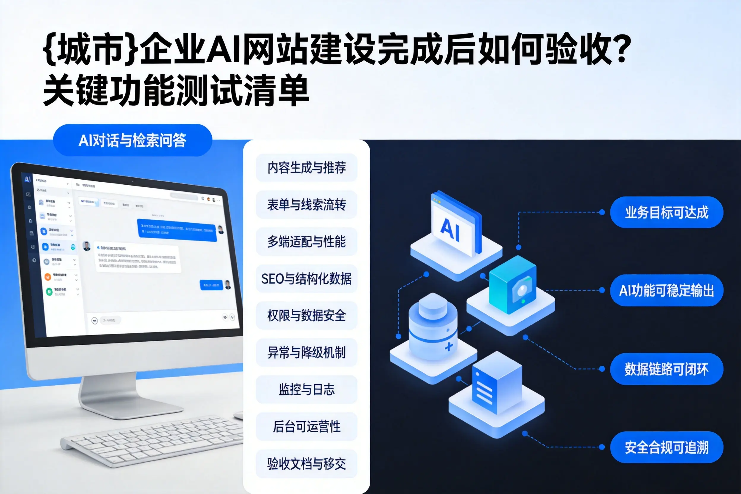 珠海企业AI网站建设完成后如何验收?关键功能测试清单