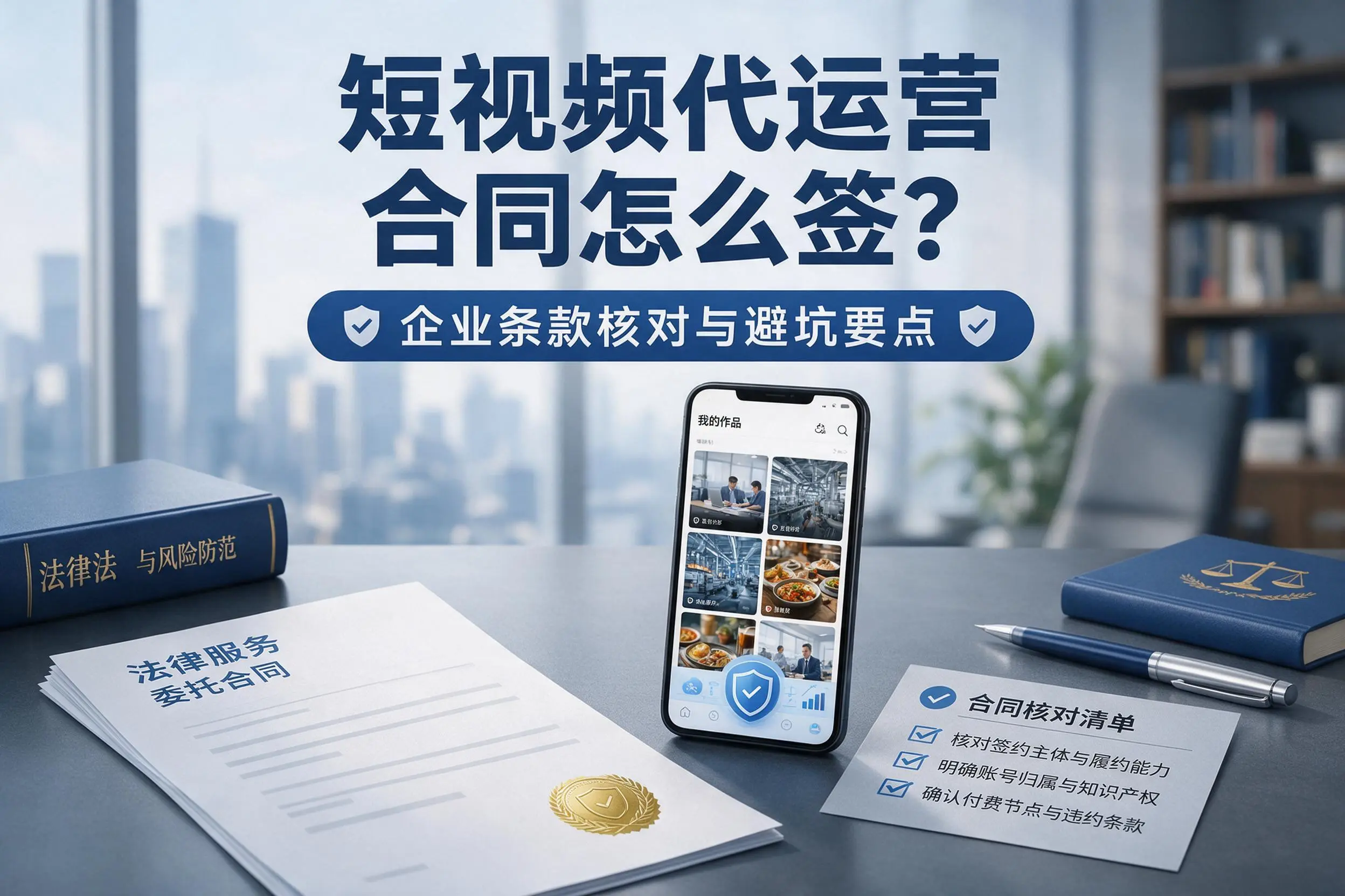 短视频代运营合同怎么签?珠海企业条款核对与避坑要点