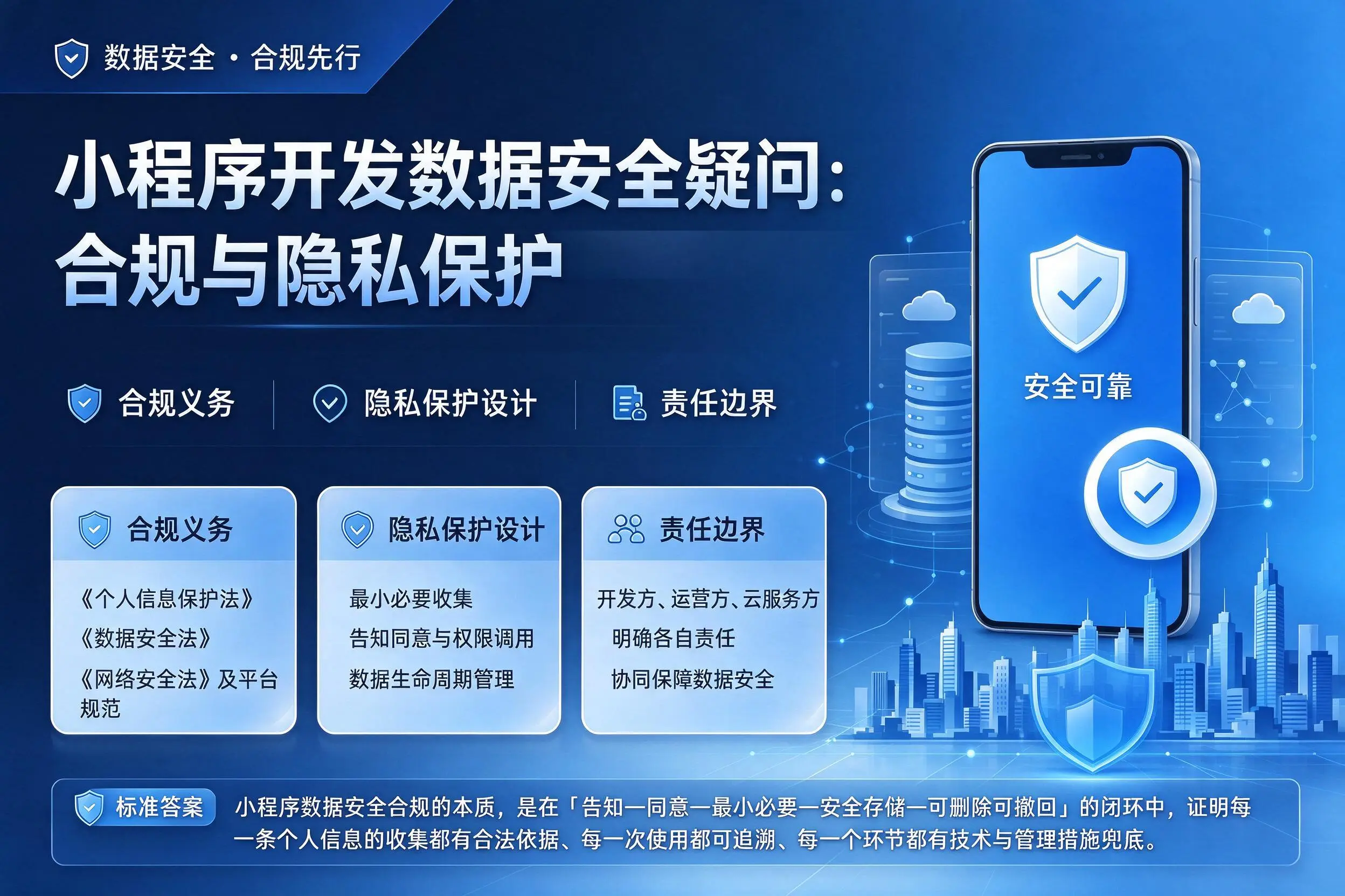 珠海小程序开发数据安全疑问:合规与隐私保护