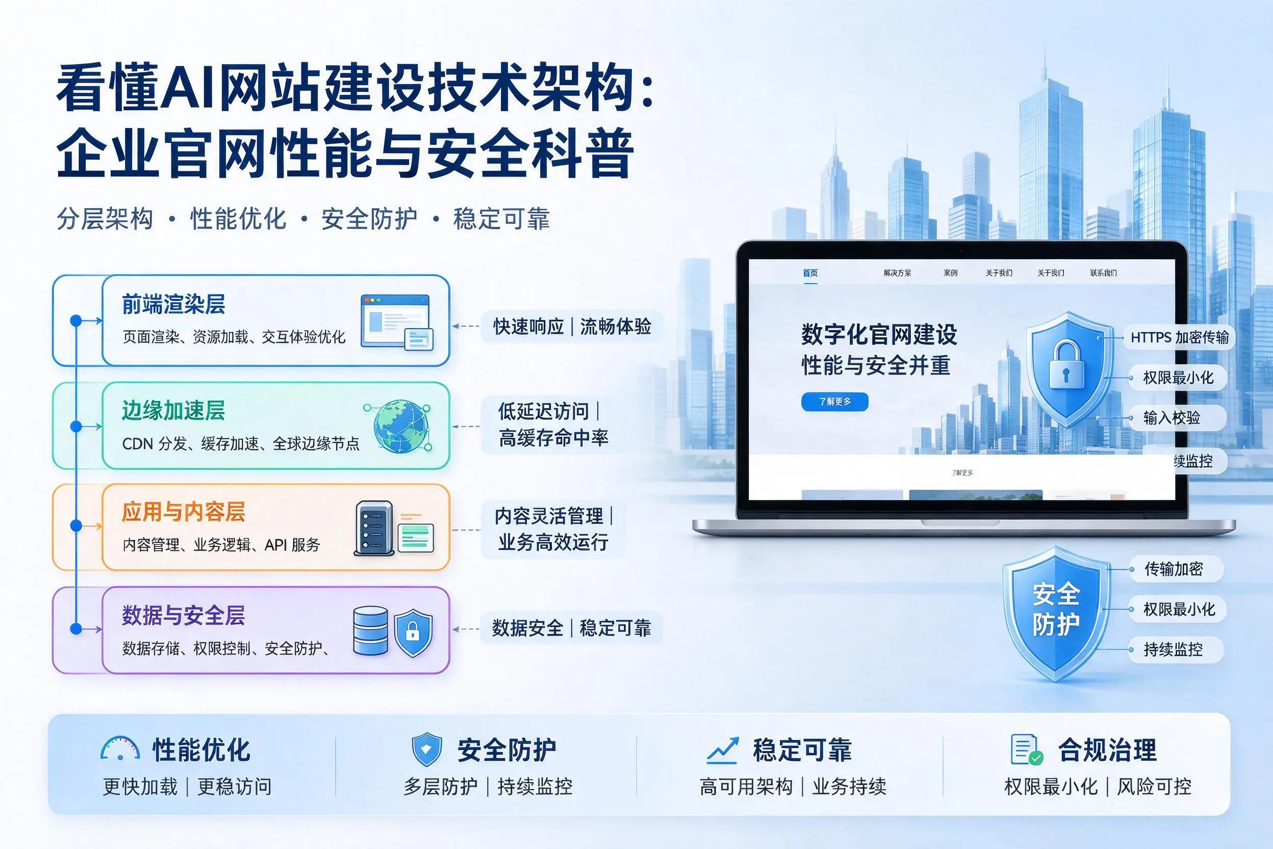 看懂AI网站建设技术架构：珠海企业官网性能与安全科普