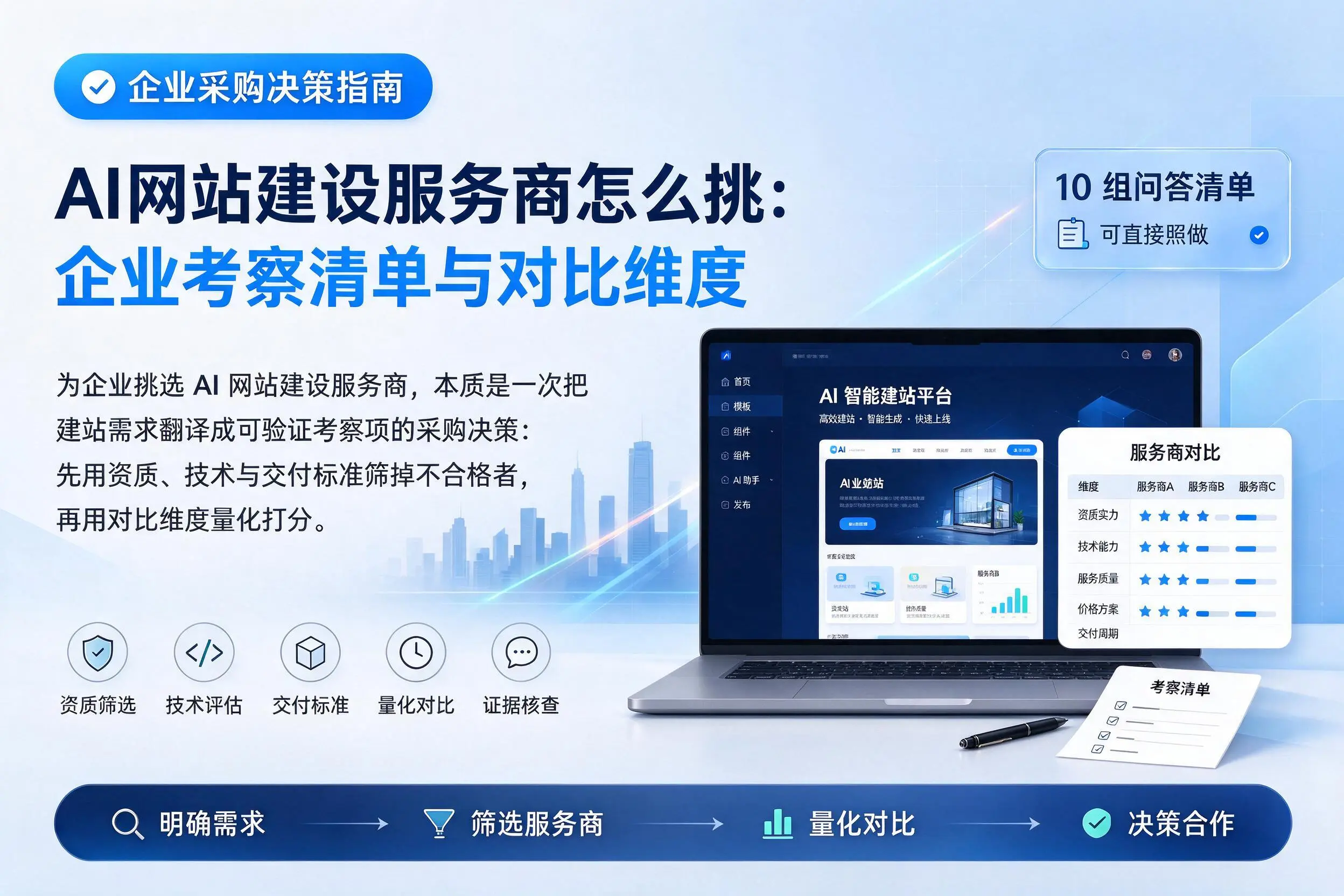 AI网站建设服务商怎么挑:珠海企业考察清单与对比维度