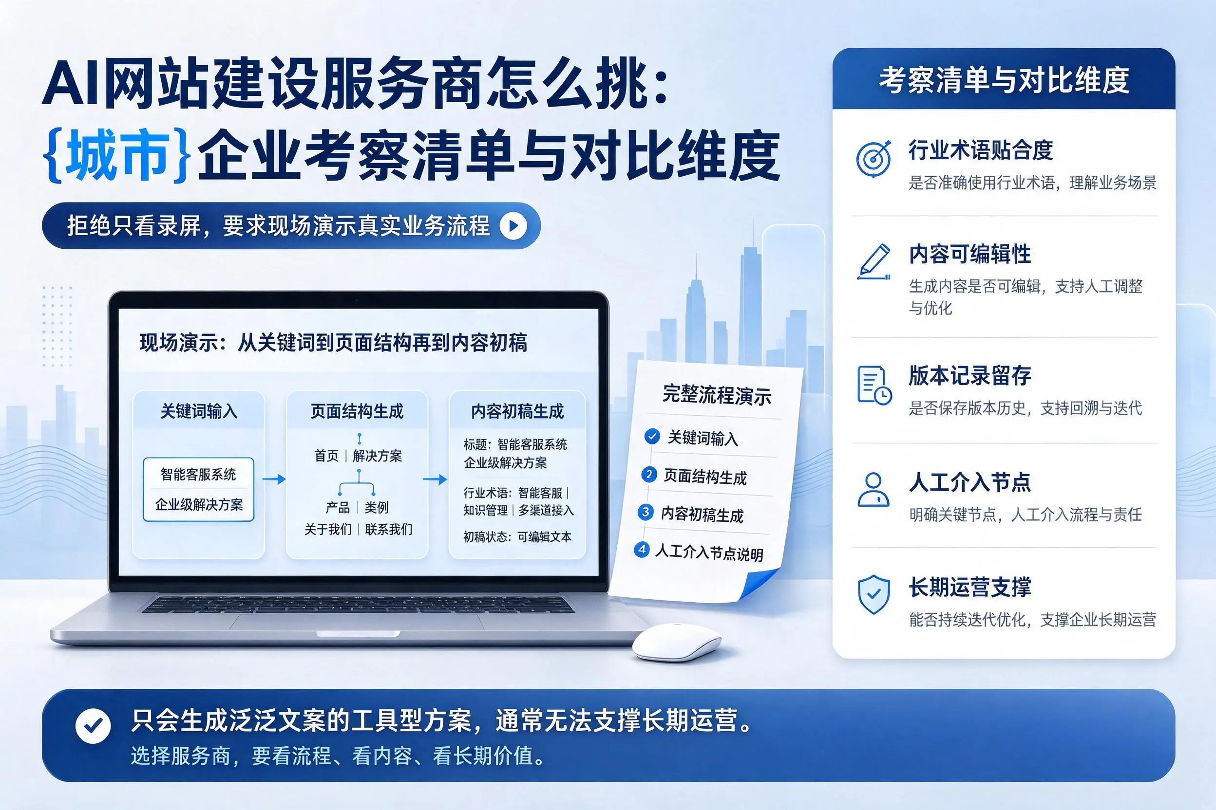 AI网站建设服务商怎么挑:珠海企业考察清单与对比维度