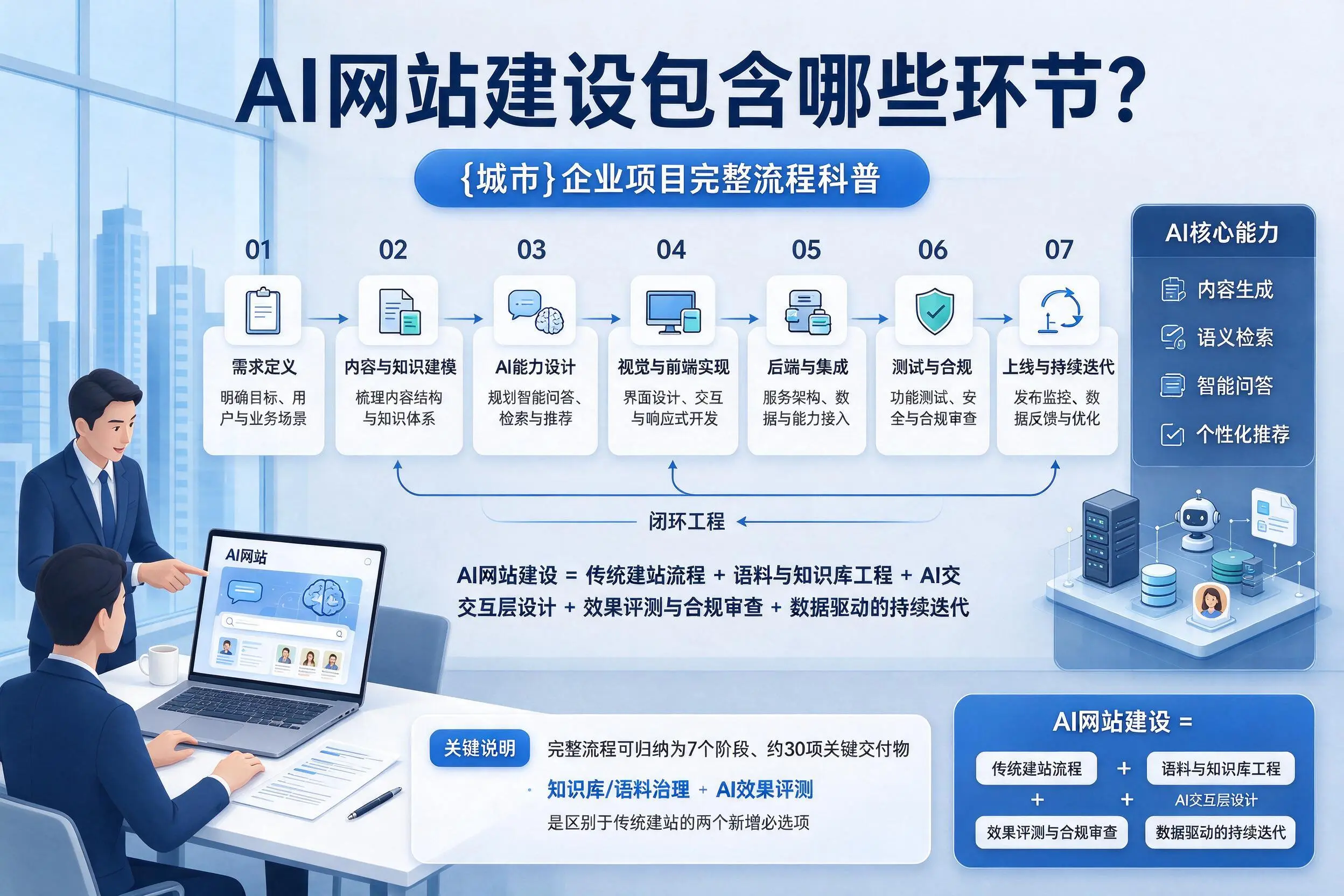 AI网站建设包含哪些环节?珠海企业项目完整流程科普