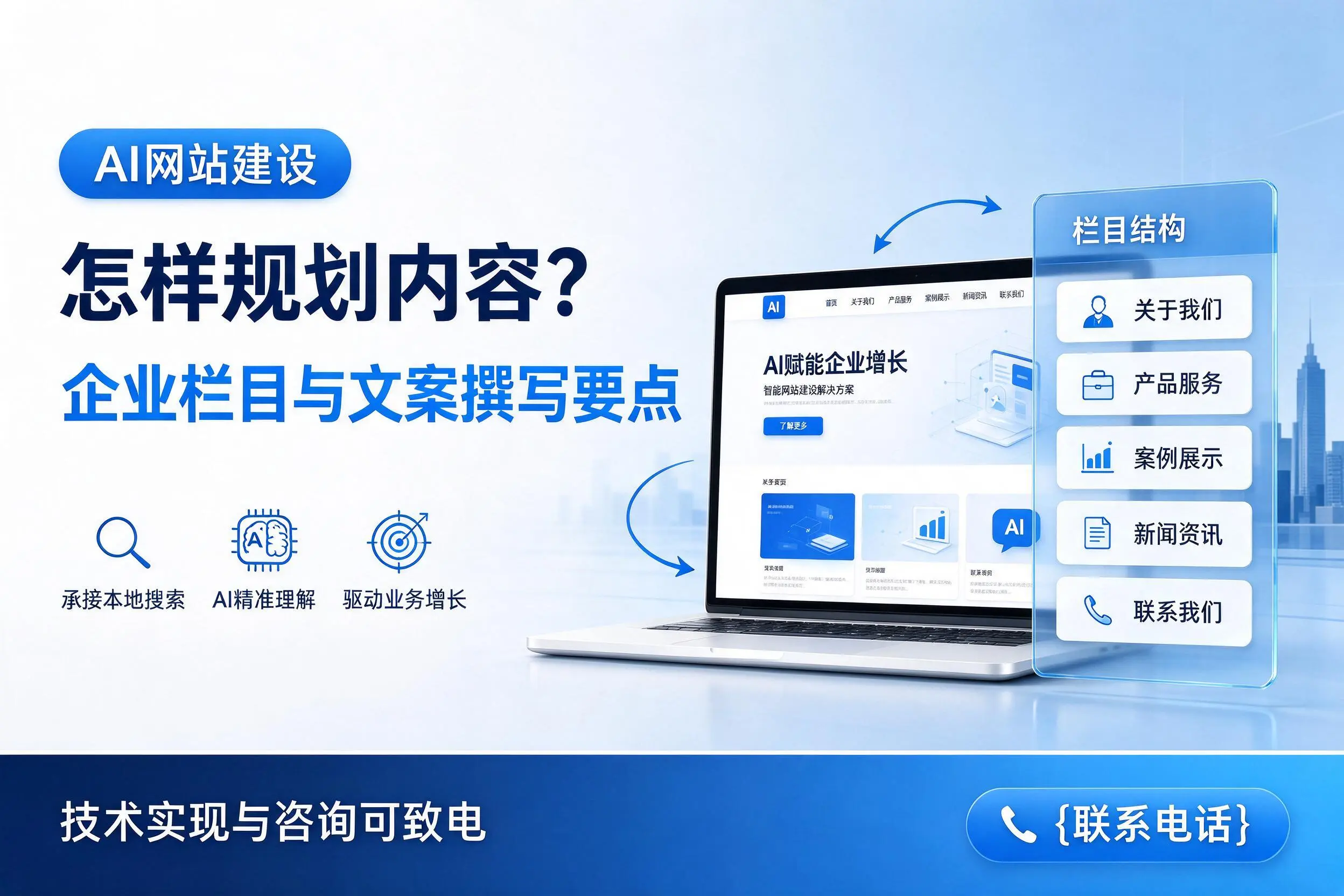 AI网站建设怎样规划内容?珠海企业栏目与文案撰写要点